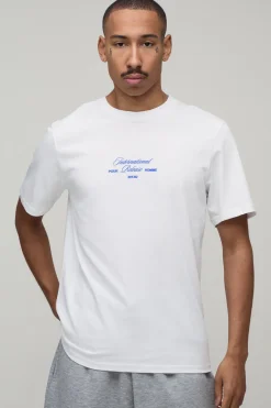T-shirt Blanc Coupe Regular À Imprimé International Release