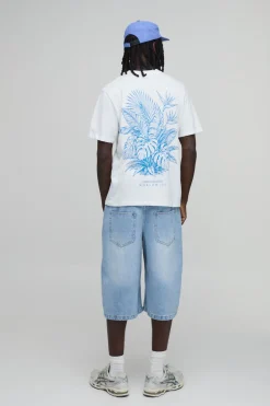 boohooMAN T-shirt Coupe Regular À Imprimé Palmier Dessiné Au Trait<Homme T-Shirts Impriméstendances|T-Shirts