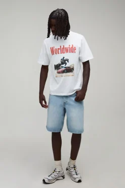 T-shirt Blanc Coupe Regular À Imprimé Graphique Western Mondial
