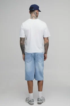 T-shirt Blanc Imprimé Lac De Côme Coupe Ample Décontractée Taille Haute