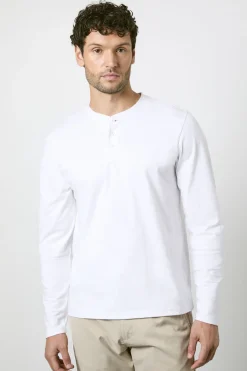 Burton T-Shirt Blanc à Manches Longues Col Mao<Homme T-Shirts