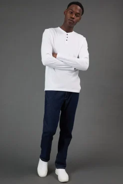 Burton T-Shirt Blanc à Manches Longues Col Mao<Homme T-Shirts
