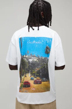 boohooMAN T-shirt Oversize Avec Imprimé Photographique California<Homme T-Shirts Impriméstendances|T-Shirts