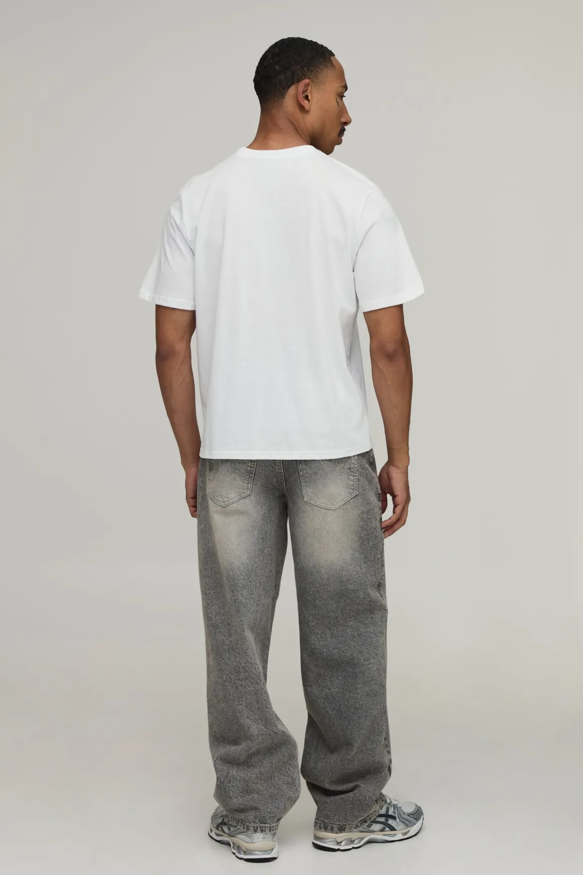 T-shirt Blanc Oversize Boxy Avec Imprimé Paris Sur La Poitrine