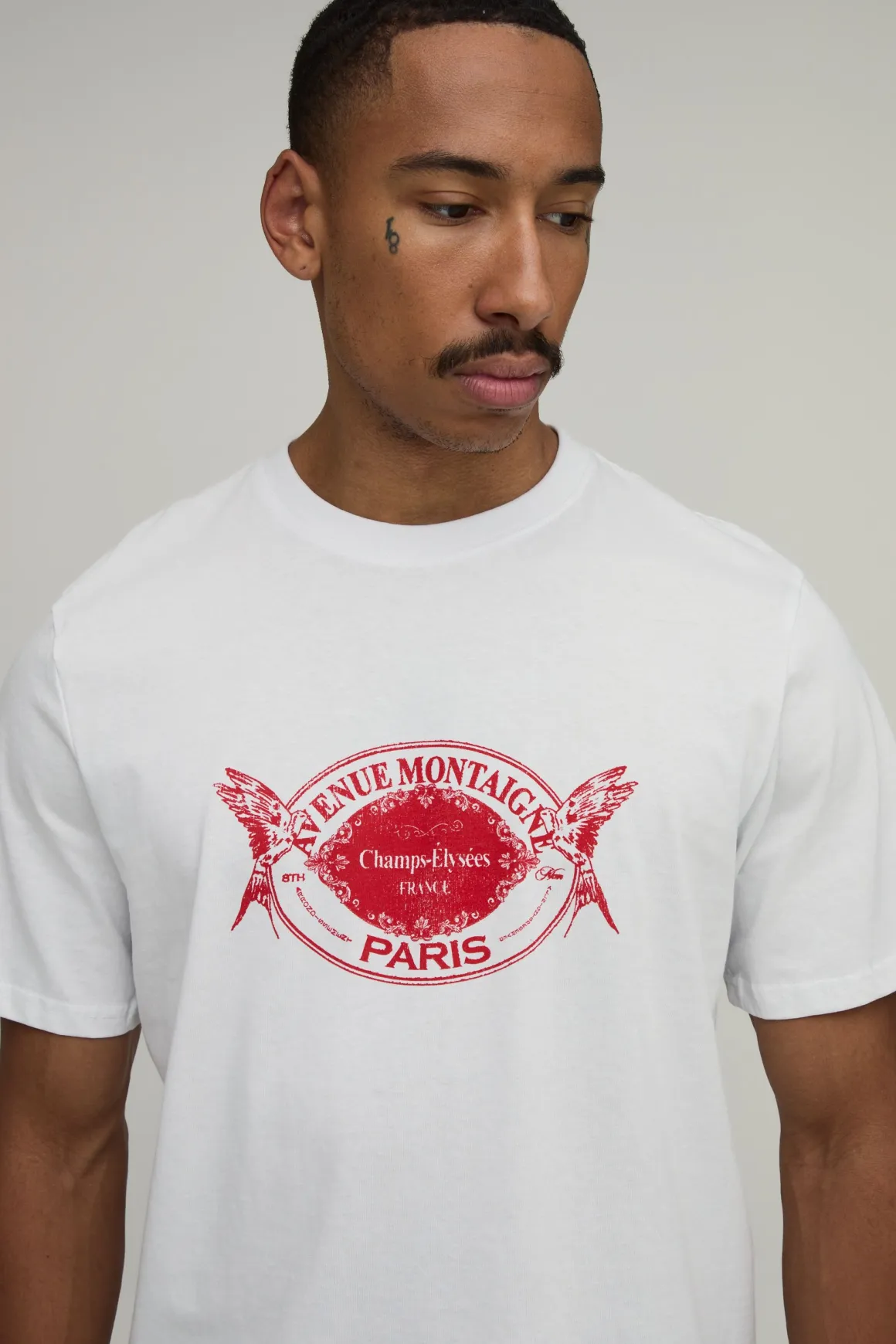 T-shirt Blanc Oversize Boxy Avec Imprimé Paris Sur La Poitrine