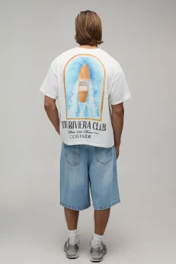 T-shirt Blanc Oversize Boxy Imprimé Yacht Rivera Club