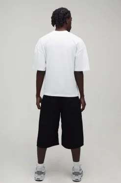 T-shirt Blanc Oversize Boxy À Micro-imprimé Floral