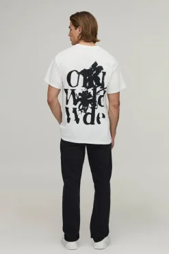 T-shirt Blanc Oversize Coupe Boxy À Imprimé Floral