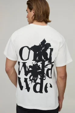 T-shirt Blanc Oversize Coupe Boxy À Imprimé Floral