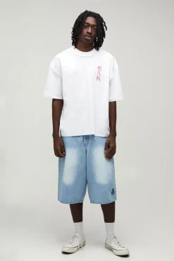 boohooMAN T-shirt Oversize Coupe Boxy Avec Coutures Apparentes Et Imprimé Colonne Vertébrale<Homme T-Shirts Impriméstendances|T-Shirts