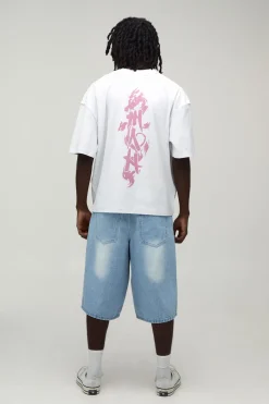 boohooMAN T-shirt Oversize Coupe Boxy Avec Coutures Apparentes Et Imprimé Colonne Vertébrale<Homme T-Shirts Impriméstendances|T-Shirts