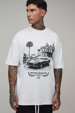 boohooMAN T-shirt Oversize Grande Taille Imprimé Voiture Monaco En Jersey Interlock<Homme Tout Afficher|Tout Afficher