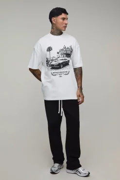 boohooMAN T-shirt Oversize Grande Taille Imprimé Voiture Monaco En Jersey Interlock<Homme Tout Afficher|Tout Afficher