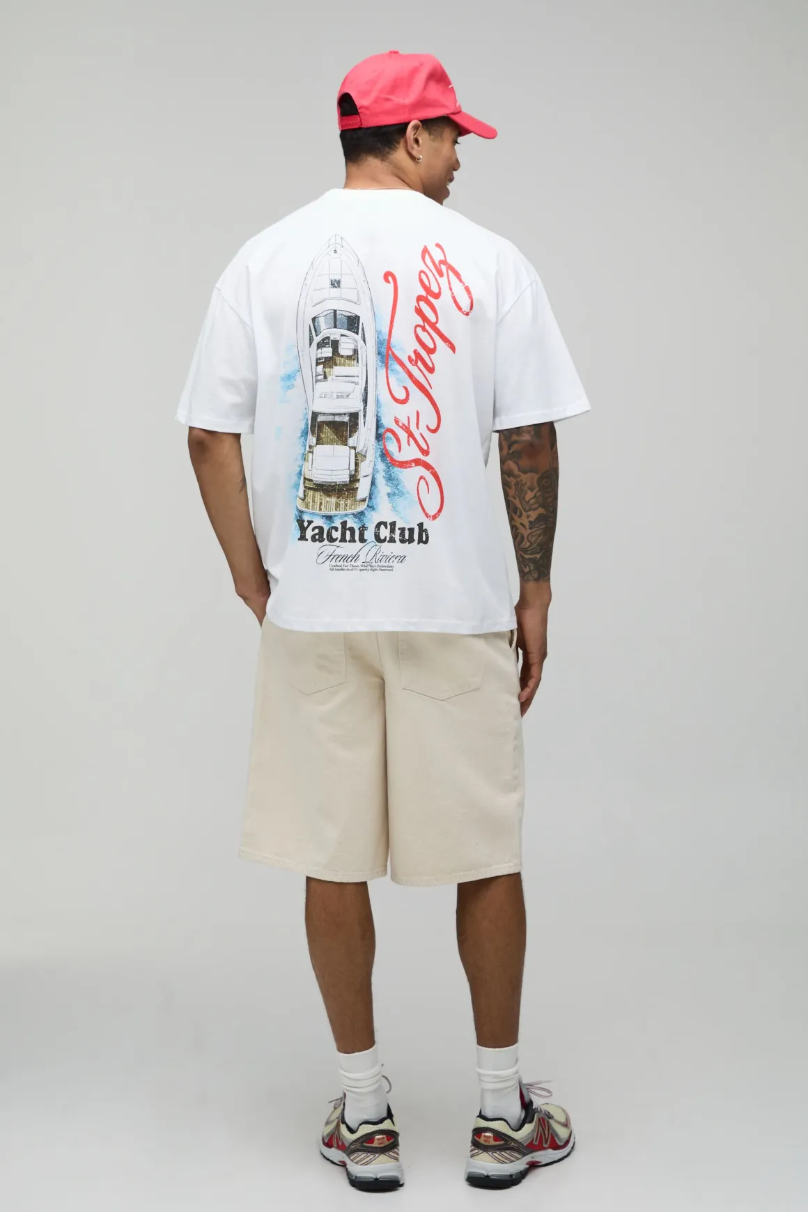 T-shirt Blanc Oversize Imprimé Yacht Club