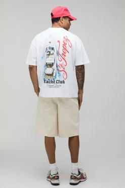 T-shirt Blanc Oversize Imprimé Yacht Club