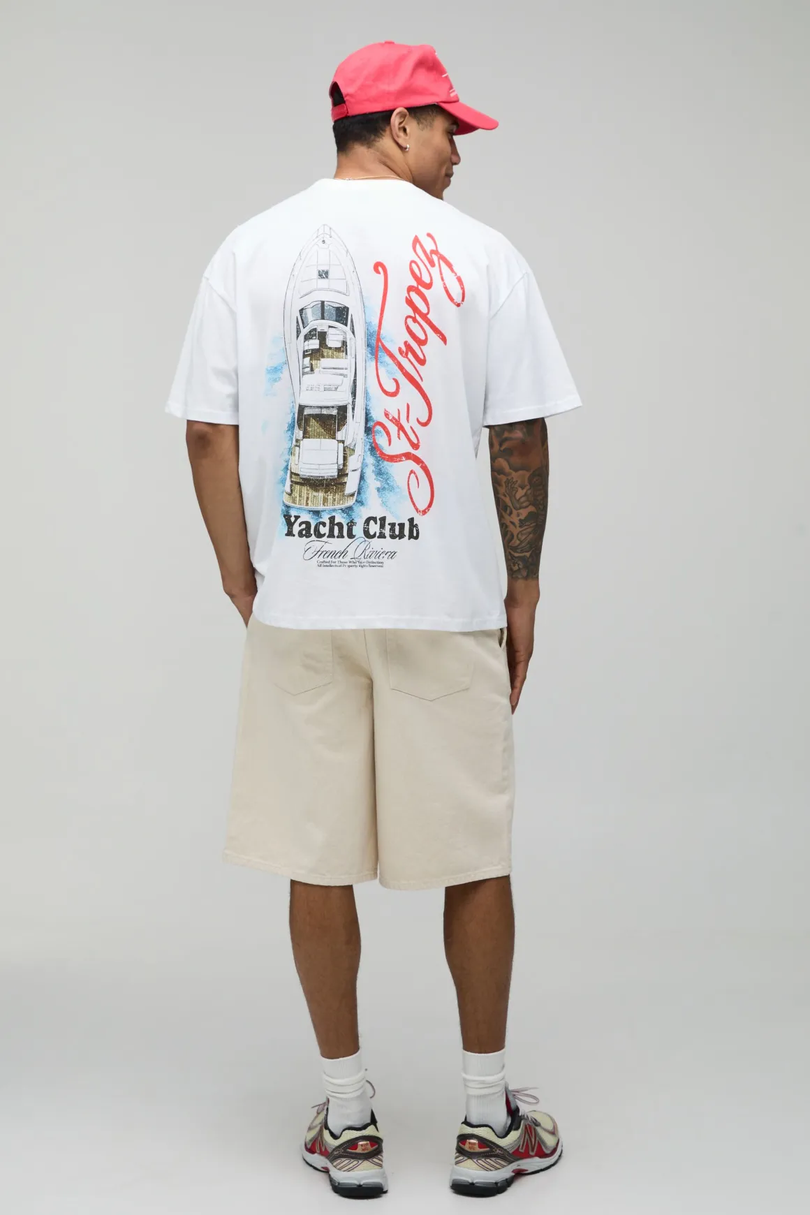 T-shirt Blanc Oversize Imprimé Yacht Club