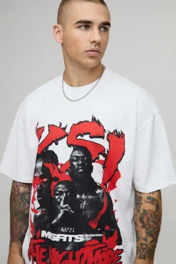 T-shirt Blanc Oversize Imprimé Sous Licence Misfits Ksi The Nightmare