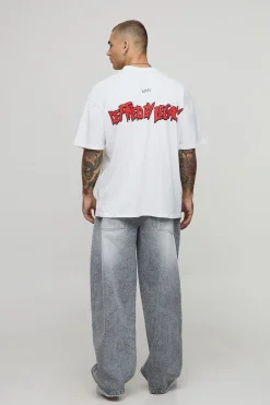 T-shirt Blanc Oversize Imprimé Sous Licence Misfits Ksi The Nightmare