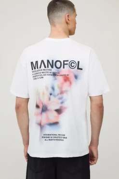 boohooMAN T-shirt Oversize À Imprimé Floral<Homme T-Shirts Impriméstendances|T-Shirts