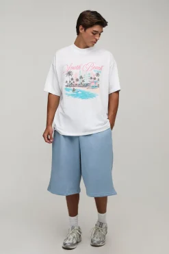 T-shirt Blanc Oversize Imprimé Miami