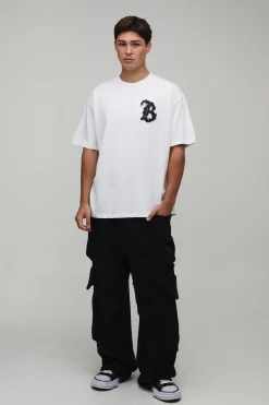 T-shirt Blanc Oversize À Imprimé Graffiti