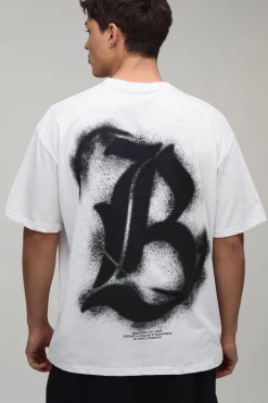 T-shirt Blanc Oversize À Imprimé Graffiti