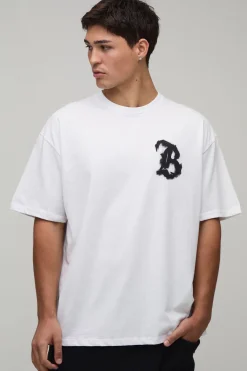 T-shirt Blanc Oversize À Imprimé Graffiti