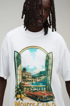 T-shirt Blanc Oversize Imprimé Monte Carlo