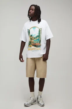 T-shirt Blanc Oversize Imprimé Monte Carlo