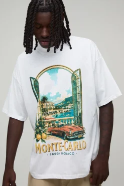 T-shirt Blanc Oversize Imprimé Monte Carlo