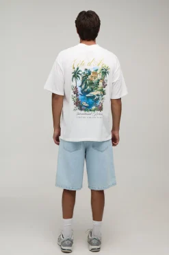 T-shirt Blanc Oversize À Imprimé Localisation