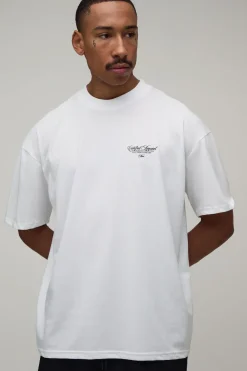T-shirt Blanc Oversize À Imprimé Palm Beach