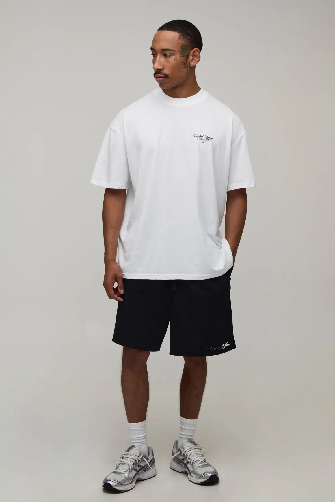 T-shirt Blanc Oversize À Imprimé Palm Beach