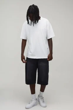 T-shirt Blanc Oversize Imprimé Graffiti Étoile Thermosensible