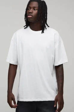 T-shirt Blanc Oversize Imprimé Graffiti Étoile Thermosensible