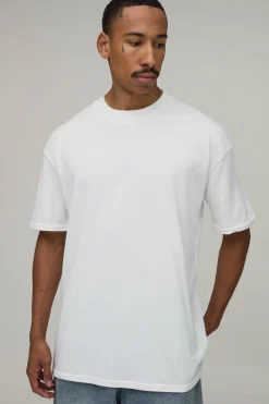 T-shirt Blanc Oversize À Imprimé Graphique Mondial Grande Échelle