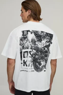 boohooMAN T-shirt Oversize Imprimé Dragon<Homme T-Shirts Impriméstendances|T-Shirts