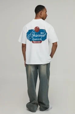 T-shirt Blanc Oversize À Imprimé Reserved