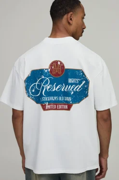 T-shirt Blanc Oversize À Imprimé Reserved