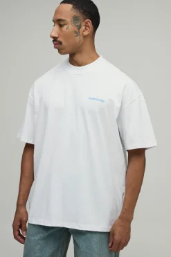 T-shirt Blanc Oversize À Imprimé Photographique Paris
