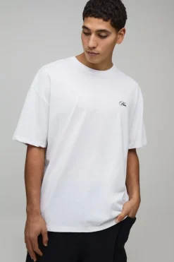 T-Shirt Blanc Oversize à Imprimé Floral Colonne Vertébrale