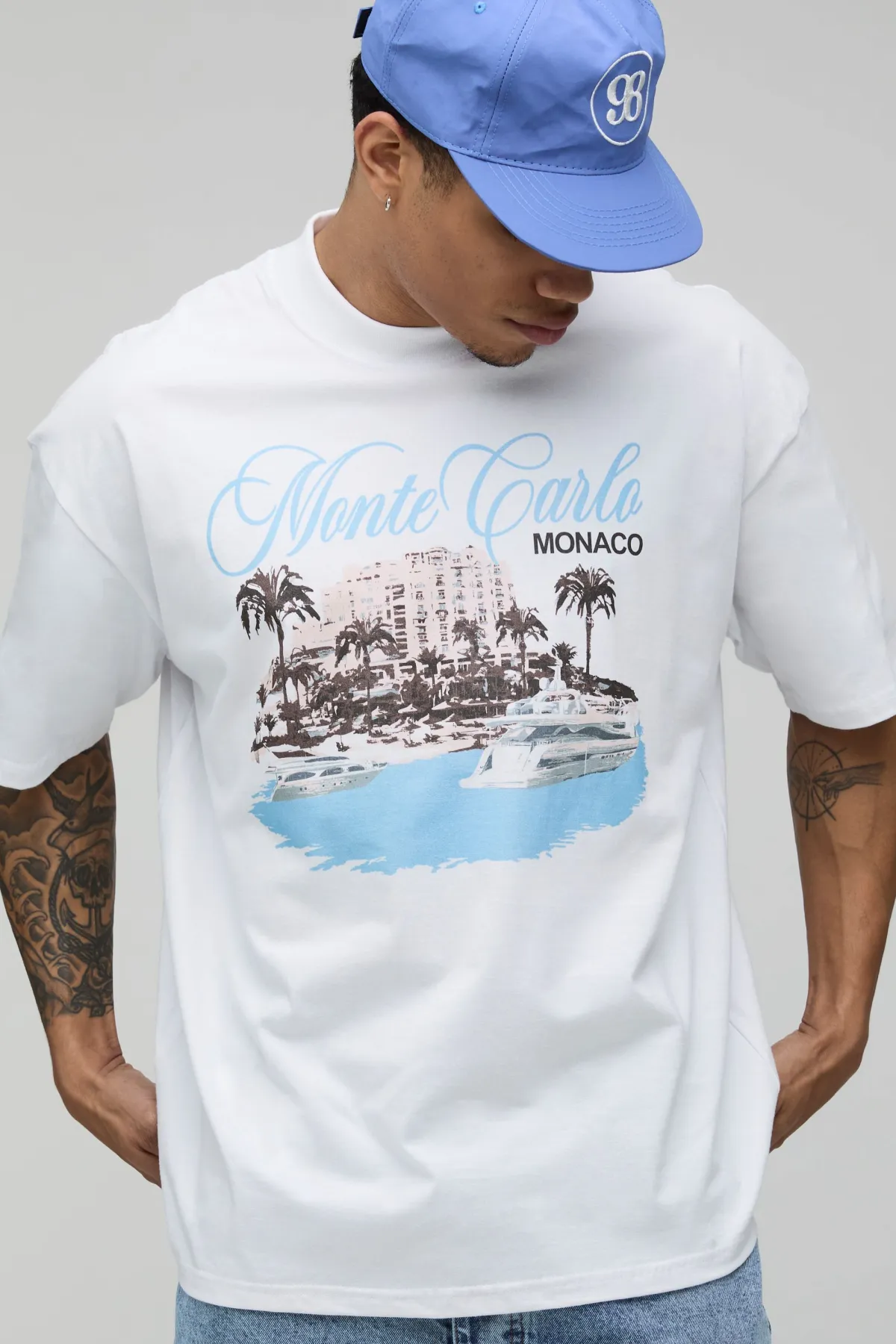 boohooMAN T-shirt Oversize Imprimé Monte Carlo<Homme T-Shirts Impriméstendances|T-Shirts