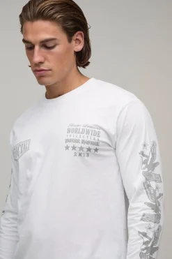 boohooMAN T-shirt Oversize À Manches Longues Avec Imprimé Western<Homme T-Shirts Impriméstendances|T-Shirts