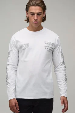 boohooMAN T-shirt Oversize À Manches Longues Avec Imprimé Western<Homme T-Shirts Impriméstendances|T-Shirts
