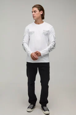 boohooMAN T-shirt Oversize À Manches Longues Avec Imprimé Western<Homme T-Shirts Impriméstendances|T-Shirts