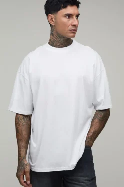 T-shirt Blanc Oversize Tall À Imprimé Western Sur Les Coutures