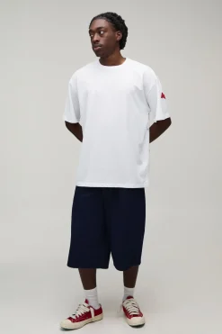 T-shirt Blanc Oversize Western À Imprimé Sur Les Coutures