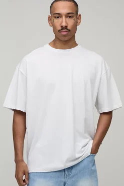 T-shirt Blanc Surdimensionné À Coutures Apparentes Monte Carlo