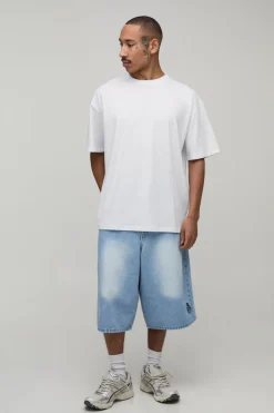 T-shirt Blanc Surdimensionné À Coutures Apparentes Monte Carlo