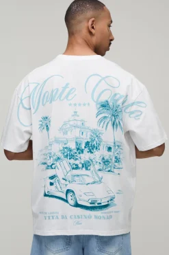 T-shirt Blanc Surdimensionné À Coutures Apparentes Monte Carlo